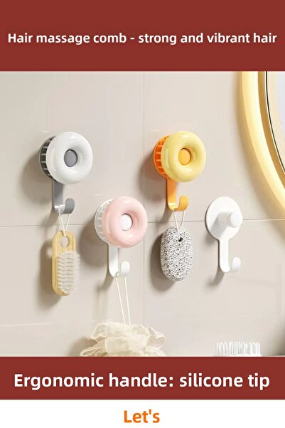 Letsii مشط تدليك الشعر ذو رأس من السيليكون الناعم مع حزام