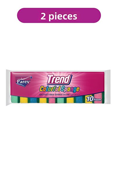 Parex Trend 10-Piece Colorful Flat Sponge Double Pack