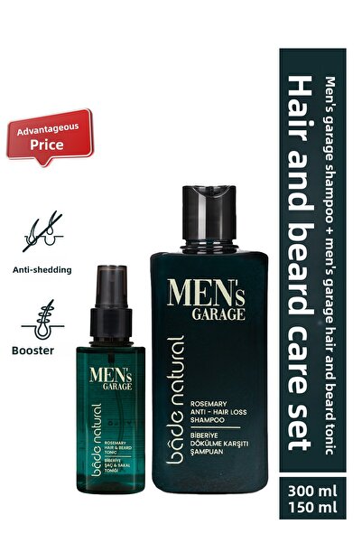 Bade Natural شامبو ومرطب للشعر واللحية للرجال من جاراج بيسليتيور، بخلاصة إكليل الجبل