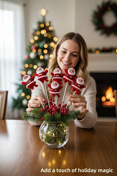 madamina 6 قطع زينة عيد الميلاد سانتا كلوز، أزرق بلون الكوبالت زينة، زينة الك...