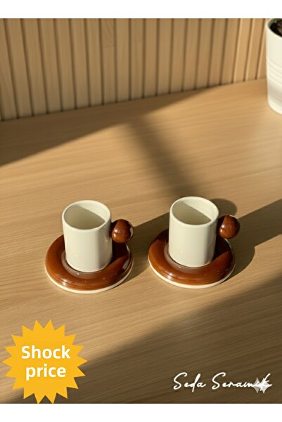 seda seramik Handmade 9 Color Dragee Series 4-Piece Coffee Cup Set for 2 People