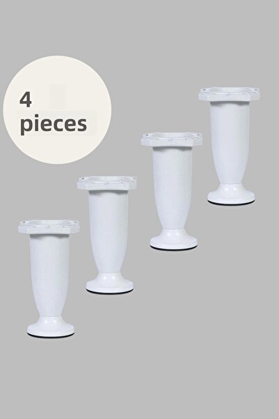 MH MiniHediye Adjustable Cabinet Furniture Sofa Coffee Table Bench Leg Plastic White Feet 10 cm (4 Pcs)