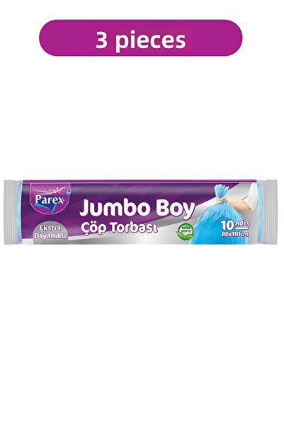 Parex Extra Durable 10-Piece Garbage Bags Jumbo Size 80 X 110 cm Triple Pack