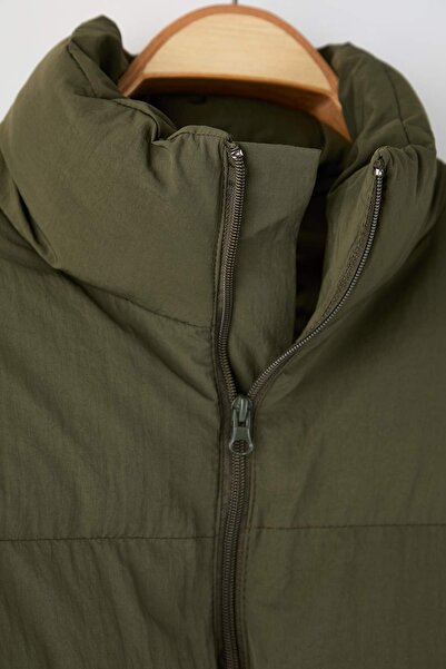 Trendyol Collection Χακί oversized Unisex Παλτό TMNAW24MO00003