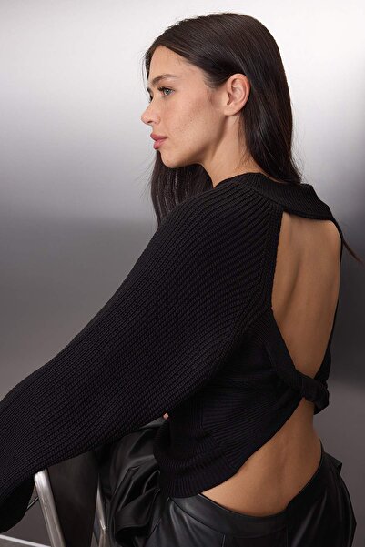 Trendyol Collection Необхідні елементи гардеробу Синій облягаючий светр з каймою | TWOAW26KZ00083