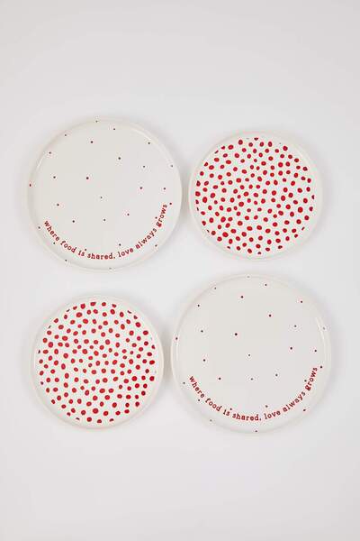 TRENDYOLMİLLA HOME 2-Piece Christmas Polka Dot Cake Plate 20 cm & Serving Plate 26 cm Tphaw26Tbk00008