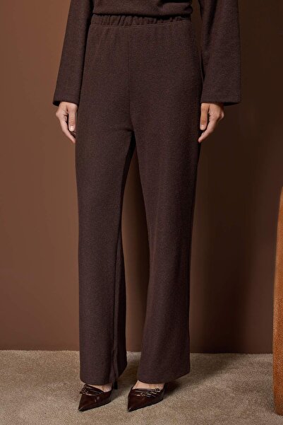 Trendyol Modest Brown Regular Thessaloniki Plain Knitted Hijab Bottom - Top Set Tctaw26Us00061