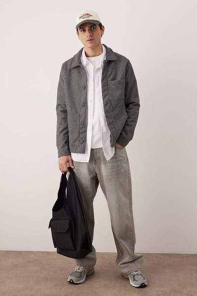 Trendyol Collection Anthracite Regular Men's Coat Tmnaw26Mo00033