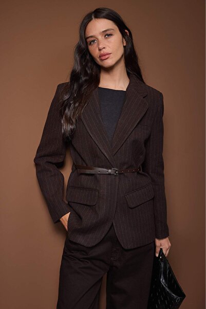 Trendyol Collection Brown Blazer Jacket Twoaw26Bc00072