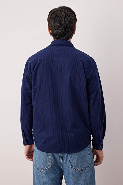 Trendyol Collection Navy Blue Regular Men's Shirt Tmnaw26Go00021