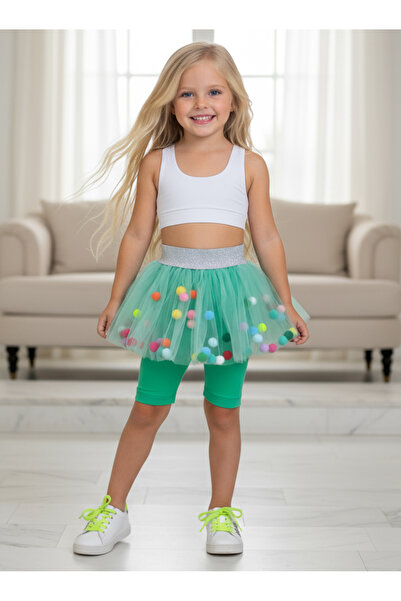 By Piera Κοριτσίστικο κολάν Biker Pompom