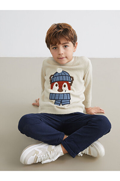 LC Waikiki New Season Crew Neck Patterned Boys' Knitwear Sweater