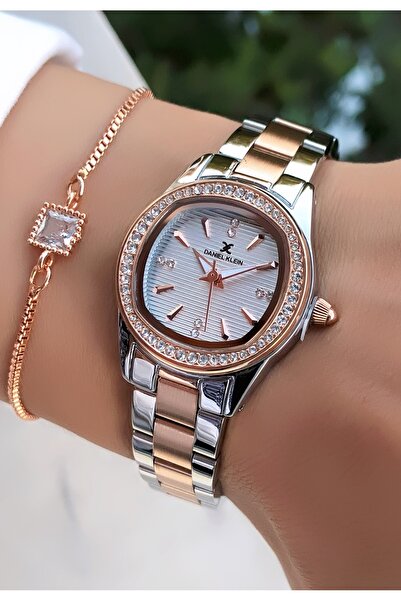 Daniel Klein Women's Watch Bracelet - Steel Cord Gift