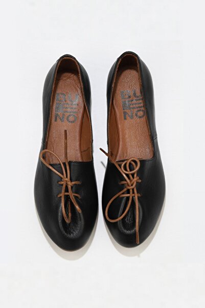 Bueno Shoes حذاء باليرينا نسائي من الجلد باللون الأسود 01wl1237