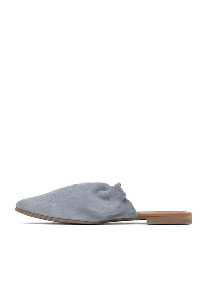 Bueno Shoes Women's Blue Suede Flat Slippers - 01wu7704