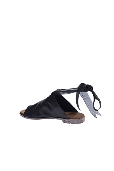 BUENO Shoes Black Leather Women's Flip Flops Sandals 01Wn5008