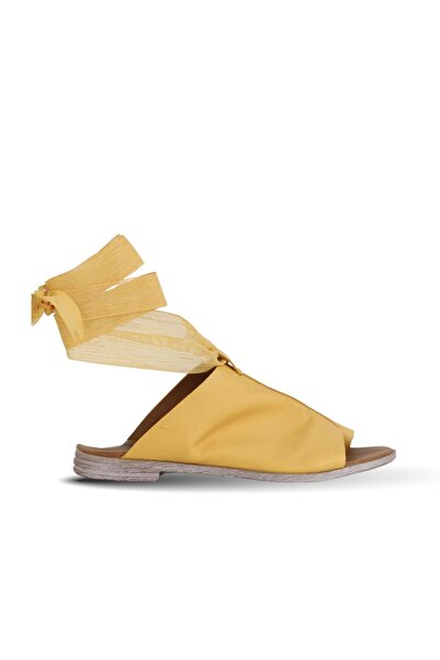 BUENO Shoes Sarı Deri Kadın Parmak Arası Sandalet 01wn5008