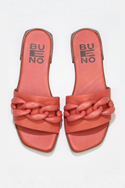 Bueno Shoes Γυναικείες φλατ παντόφλες Coral Leather - 01wu1815
