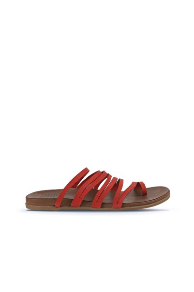 Bueno Shoes Red Nubuck Women's Flip Flops 01Wu4238