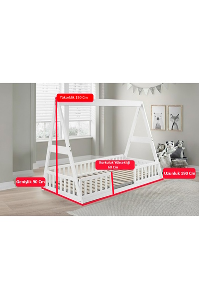 MukoToys Piramit House Montessori Karyola: Çocuğunuzun Hayallerindeki Güvenli...