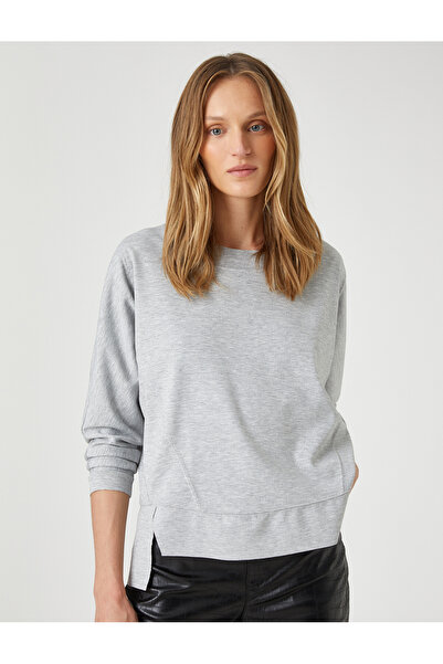 Koton Rundhals-Sweatshirt mit Schlitzdetail