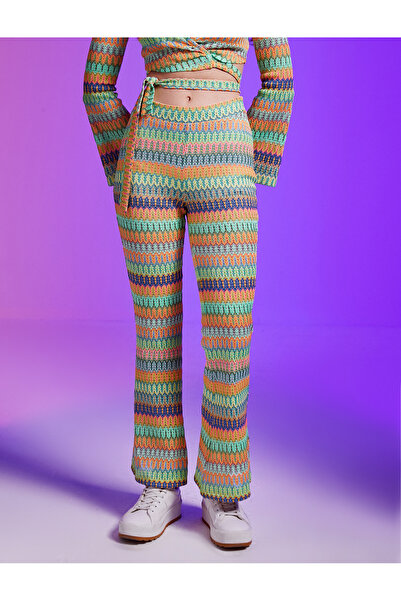 Koton Hiszpańskie spodnie z wzorem i wysokim stanem