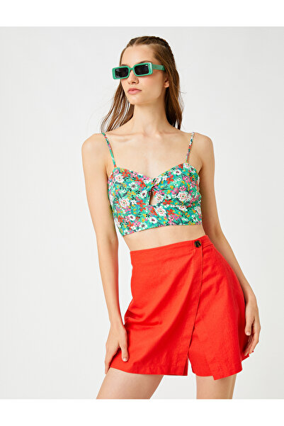 Koton Krátká sukně ze směsi lnu