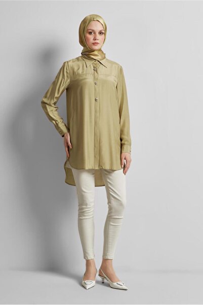 Alvina Shirt Collar Tunic Tunic 45486