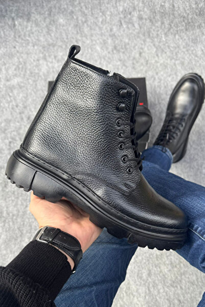 Martinetto ΓΝΗΣΙΟ ΔΕΡΜΑ ΜΑΥΡΟ ΑΝΔΡΙΚΟ ΧΕΙΜΕΡΙΝΟ ΜΠΟΤΑΚΙ ΜΕ ΦΕΡΜΟΥΑΡ ΚΑΙ ΚΟΡΔΟΝΙΑ MRTTBNBOT