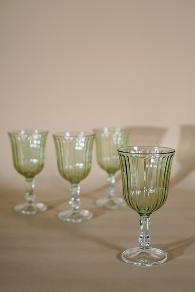 Rakle Splendid 4'lü Su Kadehi Seti Yeşil 240 cc