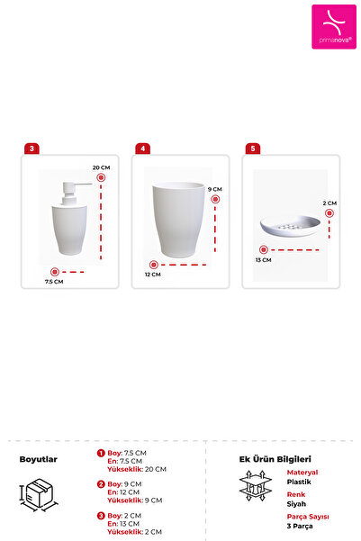 Prima Nova Pure 3-Piece Bathroom Set -White