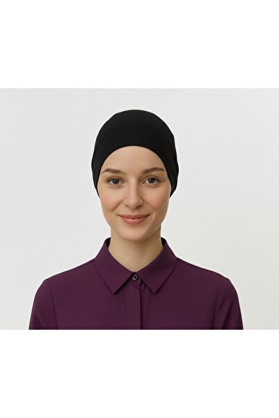 Elit Bone Kaymayan (Slikonlu) Likralı Siyah Bone