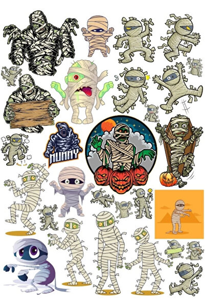 Reysa Tasarım مجموعة ملصقات Zombie Mummy مكونة من 3 ملصقات مكونة من 20 قطعة ل...