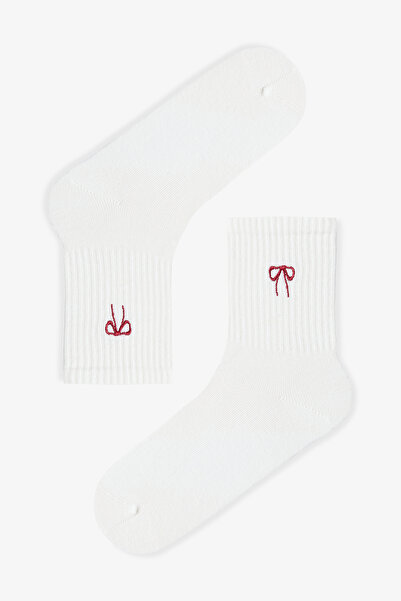 Penti 3 Pairs of Cotton Ribbon Embroidered Tennis Socks