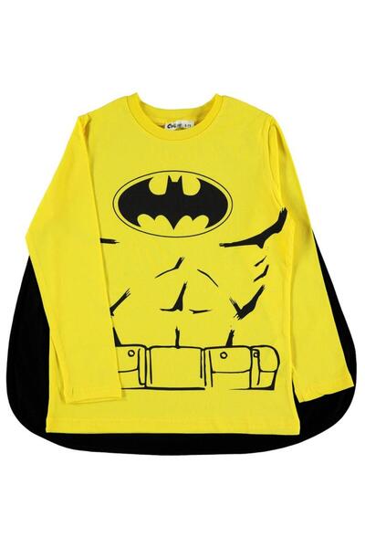 Batman Baskılı Pelerinli 10-13 Yaş Sweatshirt - Sarı 11-12 Yaş