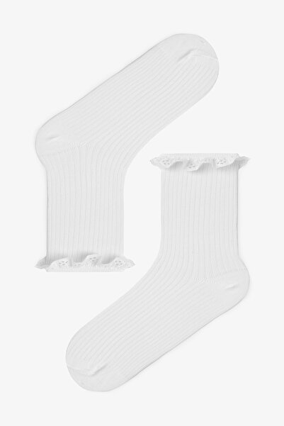 Penti 2 Pairs of Cotton Lace Ruffle Socks