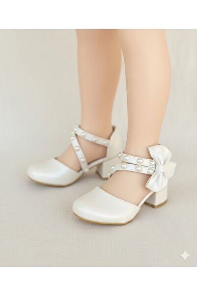 Surpie Shoes Children's High Heel Shoes, Children's Evening Dress Shoes with Pearl Detail