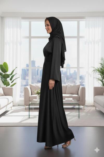 Lamia Giyim Ισπανικό φόρεμα με σατέν σταυρό με ζώνη