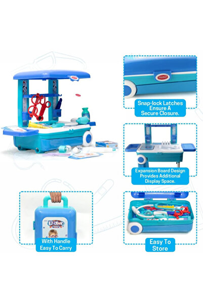 DAT 3-in-1 Kids Doctor Playset with Trolley Case & LED Tools – 13 pcs (3+)