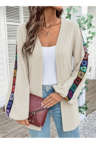 dilmex Women's Long Sleeve Open Front Fleece-Lined Ribbed Knit Jacket