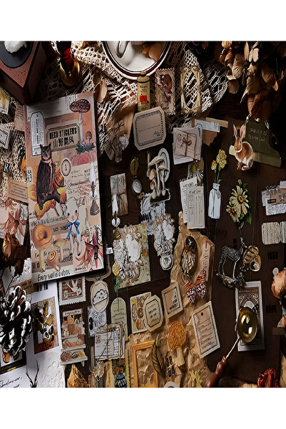 SF SCRAPBOOK KIRTASİYE 20 Pagini Scrapbook Vintage Sticker Kit, Scrapbooking - 3