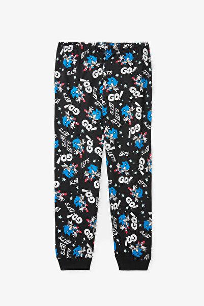 Penti Black Boy's Sonic Long Sleeve Cotton Pajama Set