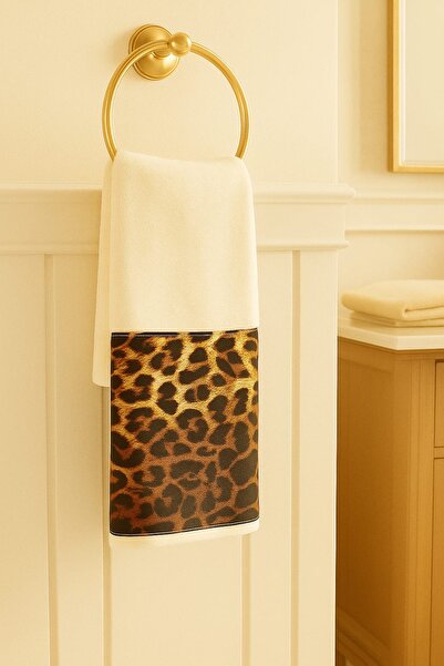 Çeyiz Bahçesi كريم المخملية ليوبارد منشفة