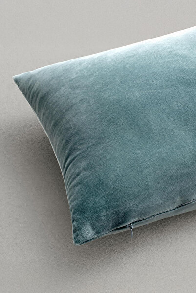 ASDİVA Malcolm Petrol Velvet Soft Fabric Decorative Throw Pillow Case