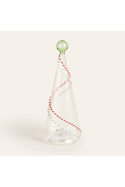 Zsa Zsa Zsu Henan Borosilikat Cam Dekoratif Aydınlatma 23 Cm Şeffaf- Kırmızı