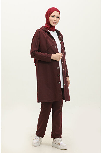 sefamerve Double Tracksuit Set 3078-09 Plum