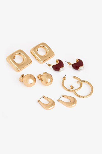 Penti Altın Rengi Eva 5'li Küpe Set