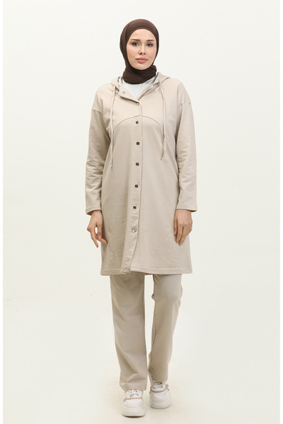 sefamerve Double tracksuit set 3078-13 beige