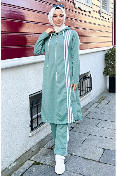 sefamerve Hooded Tracksuit Suit 3077-04 Green