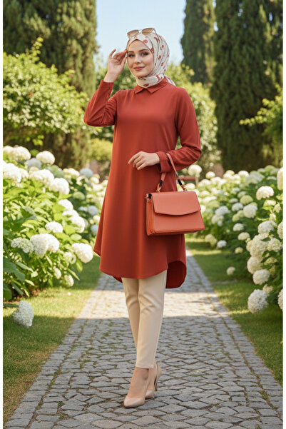 sefamerve Buttoned Viscose Tunic 6116-04 Dark Onion Peel